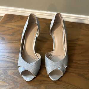 Sparkly silver heels